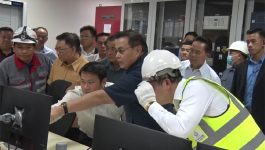 ປະທານສະພາແຫ່ງຊາດ ຢ້ຽມຢາມເຂື່ອນໄຟຟ້ານ້ຳຕົກ ນ້ຳເທີນ 1