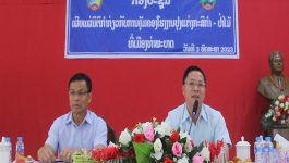 ກອງປະຊຸມເຜີຍແຜ່ນິຕິກຳກ່ຽວກັບການຄຸ້ມຄອງໂຮງງານປຸງແຕ່ງກະສິກຳ-ປ່າໄມ້ ຢູ່ທີ່ເມືອງທ່າພະບາດ