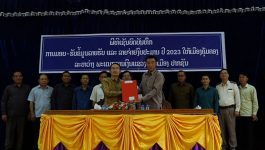ພະແນກການເງິນແຂວງ ແລະ ເມືອງປາກຊັນ ເຊັນບົດບັນທຶກການ ມອບ-ຮັບ ຂໍ້ມູນຂ່າວສານ ແລະ ລາຍຈ່າຍງົບປະມານປີ 2023