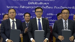 ພິທີເຊັນສັນຍາ ໂຄງການ ກໍ່ສ້າງອ່າງບຳບັດນ້ຳເປື້ອນ ຕົວເມືອງ ປາກຊັນ ແຂວງ ບໍລິຄຳໄຊ