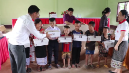 ກາແດງເມືອງປາກກະດິງ ໄດ້ຮັບເຄື່ອງຊ່ວຍເຫຼືອຈາກອົງການການແດງແຂວງ