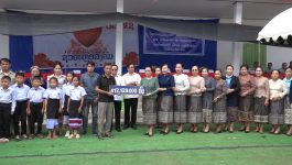 ພິທີມອບ-ຮັບ ໂຮງຮຽນປະຖົມສົມບູນບ້ານຫຼັກ 7 ເມືອງ ຄຳເກີດ
