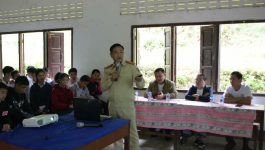 ໂຍທາທິການ ແລະ ຂົນສົ່ງ ແຂວງ ລົງໂຄສະນາເຜີຍແຜ່ກົດລະບຽບຈະລາຈອນ ແລະ ການຂັບຂີ່ປອດໄພ ຢູ່ ເມືອງໄຊຈຳພອນ
